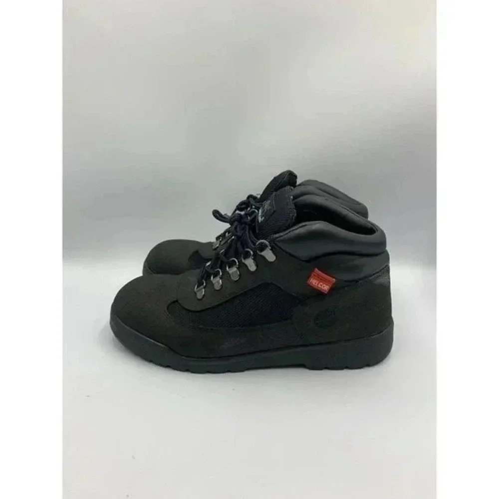 Timberland‎ Helcor 3830 Mid High Ankle Lace Up Black Boots Youth Boys US Size 6